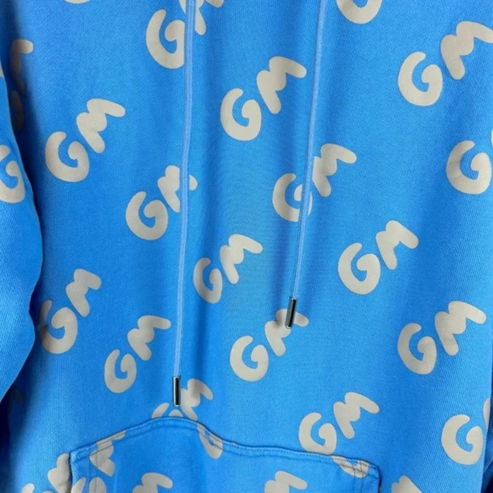 Alien Frens GM‎ Blue All Over Print Hoodie Mens XXL 100% Cotton Streetwear